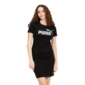 Puma Womens Essentials Slim Fit T-Shirt Dress (Available in Plus Size) Black, X-Large