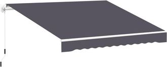 OUTSUNNY Telo di Ricambio per Tenda a Bracci in Poliestere da 3.6x3 m Grigio