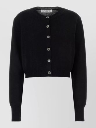 Our Legacy linen blend cropped cardigan crew neck