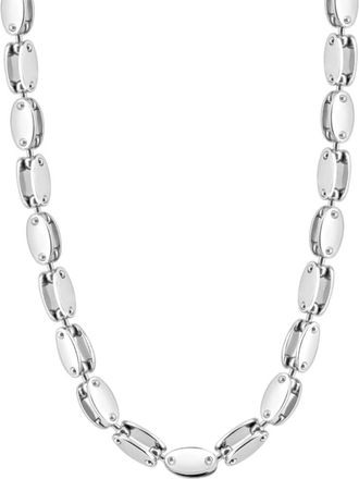 Pompeii3 Mens Polished Steel Clasp Single Tone 8mm Flexible Link 24 Chain