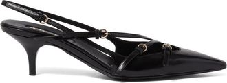 Miu Miu 55mm buckle-embellished slingblack pumps - women - Leather/Leather/Calf Leather - 39.5