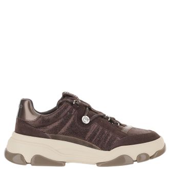 Pinko Brown Athena Leather Sneakers