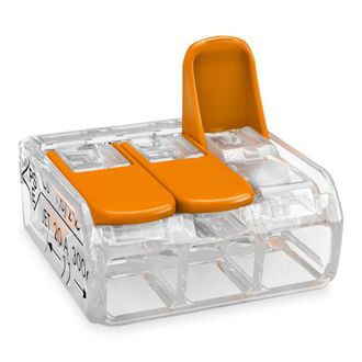 OEM 50 Unidades Por Caja, Terminales De Conexi&oacute;n De 3 Hilos De 0,2 A 4 Mm&sup2;, Con Palanca De Control, Transparentes Y Compactos