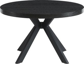 Vente-Unique Mesa extensible de comedor 4 a 8 comensales de MDF y acero - Negro - KOMONI