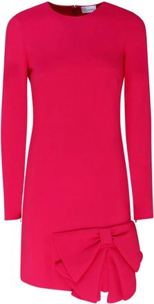 Red Valentino Fuchsia Jurk met Strikdetail - Dames - Korte kleedjes - Roze - 2XS - Kleedjes