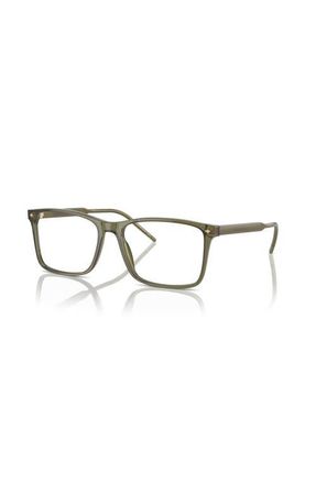 Giorgio Armani 57mm Rectangle optical glasses in Green at Nordstrom