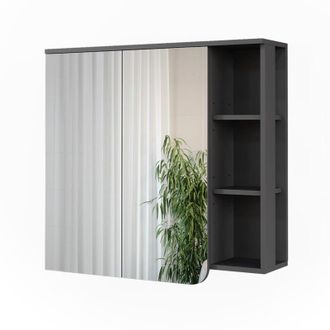 Vicco Armario con espejo Karen, Antracita/blanco, 80 x 75 cm