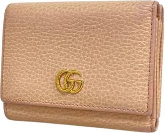 Gucci Pre-owned Tri-fold Portemonnee - Dames - Pre-owned - Roze - Maat: ONE Size Leer