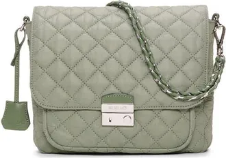MZ Wallace Medium Crosby Lock Quilted Nylon Crossbody Bag in Agave Green at Nordstrom
