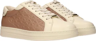 Jimmy Choo London Logo-Embossed Leather Sneaker - Beige