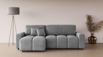 HOME AFFAIRE Ecksofa »FELICI, Schlafsofa 233cm, L-Form mit Recamiere beidseitig montierbar« Designsofa mit Bettfunktion und Bettkasten, Masse B/T/H: 233/142/88 cm