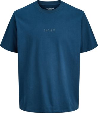 Jack & Jones Kurzarmshirt JACK & JONES JCOPOINT BADGE TEE SS CREW NECK, Herren, Gr. XXL, titan detail:jj, Jersey, Obermaterial: 100% Baumwolle, unifarben, relaxed 