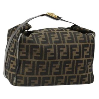 Fendi Pre-owned Zucca Canvas Mini Hand Bag - Dames - Pre-owned - Zwart - Maat: ONE Size Leer