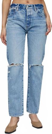 Moussy Belmont Straight Leg Jean In Light Blue