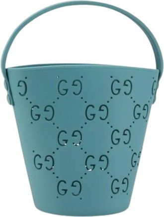 Gucci Pre-owned Vintage Rubber Bucket Bag - Dames - Vintage Tas - Blauw - ONE Size - Vintage