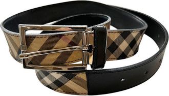 Burberry Check Canvas & leather Belt - Size 100