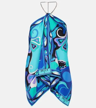 Pucci Top Orchidee in twill di seta