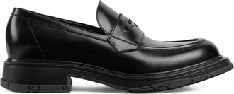 Gucci logo-detail loafers - men - Calf Leather/Calf Leather/Rubber - 8.5 - Black