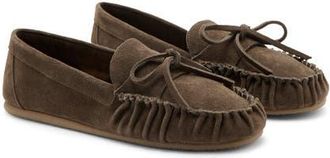 Mango Gathered Suede Moccasins in Sand at Nordstrom, Size 9.5Us
