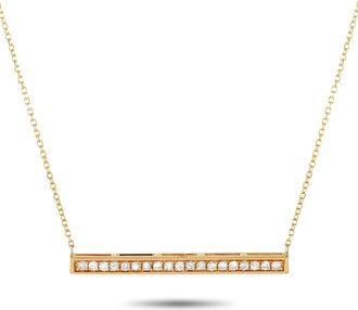 Luxury Bazaar 14K Yellow Gold 0.25 ct Diamond Pendant Necklace