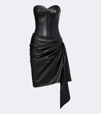 Alex Perry Abito bustier in pelle