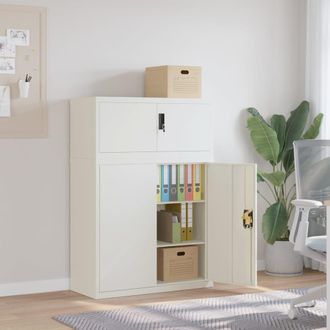 vidaXL Armario Archivador Acero Blanco 90x40x130 Cm Vidaxl