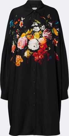 Dries Van Noten Abito chemisier con stampa floreale