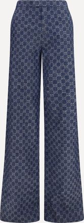 Gucci Pantaloni in denim jacquard di cotone GG Woman 38