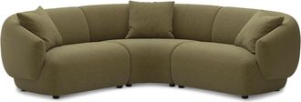 Castlery Auburn Sectional Sofa Customized, Performance Boucle Moss, Spill Resistant, Modular for Sofas, Green, Castlery
