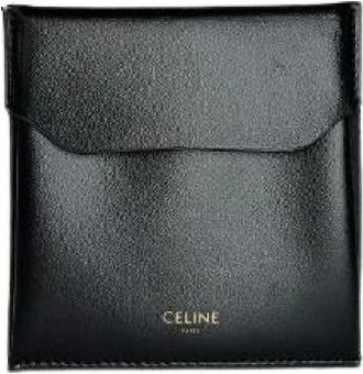 Celine Pre-owned Wallets, female, Black, Size: ONE SIZE Pre-owned Flat Leather Pouch