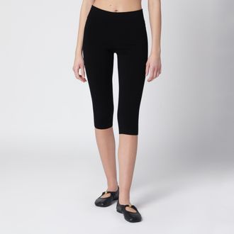 Toteme Black viscose blend cropped leggings