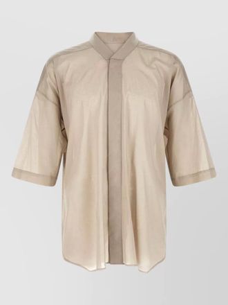 Rick Owens jumbo faun short collar sheer shirt