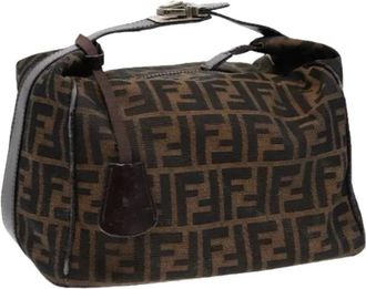 Fendi Pre-owned Handbags, female, Brown, Size: ONE SIZE Pre-owned Zucca Canvas Pouch