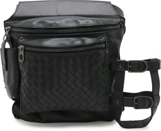 Bottega Veneta Black Leather Fanny Pack Sling Bag (Pre-Owned)