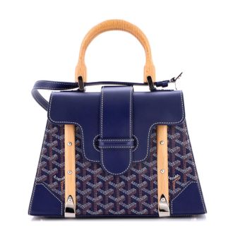 Goyard Saigon Top Handle Bag Coated Canvas with Leather PM