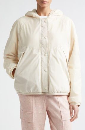 Moncler Reversible Polartec High Loft Hoodie in Milk/Vanilla at Nordstrom, Size Xx-Small