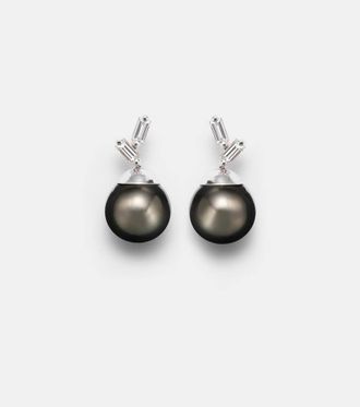 Suzanne Kalan 18kt white gold earrings with diamonds and pearls