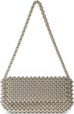 0711 Clover beaded shoulder bag - women - Acrylic/Brass - One Size - Silver
