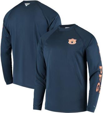 Columbia Mens Columbia PFG Navy Auburn Tigers Terminal Tackle Omni-Shade Long Sleeve T-Shirt at Nordstrom, Size Xx-Large