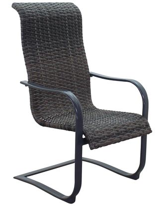 Courtyard Casual Santa Fe Aluminum Spring Chair Wicker Seat Set Of 4 Price Is For Set Of 4