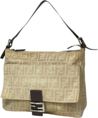 Fendi Pre-owned Shoulder Bags, female, Beige, Size: ONE SIZE Pre-owned Vintage Shoulder Bag