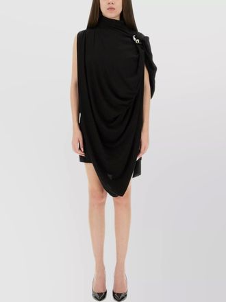 Jean Paul Gaultier draped high neck sleeveless asymmetric dress