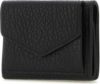 Maison Margiela Womens Clip Wallet Black Calf