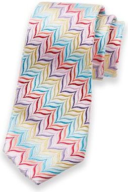 Paul Fredrick Patterned Woven Silk Tie in Grey Multi at Nordstrom