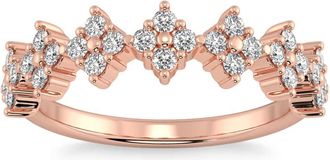 Pompeii3 1/2Ct TW Round Cut Diamond Wedding Ring 14k Gold Stackable Band Lab Grown