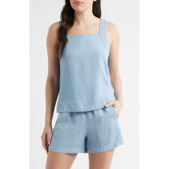 Bernardo Back Tie Sleeveless Top in Washed Indigo at Nordstrom, Size X-Small