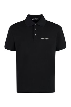 Palm Angels Black Logo Shirt Collar Polo