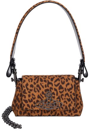 Vivienne Westwood Womens Handbag Linda Small Brown Sheep Fur Handbags Hand Bags