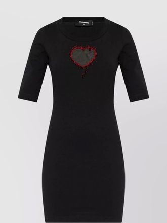Dsquared2 round neckline heart cutout dress