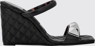 Philipp Plein Sandali con zeppa in pelle con applicazione di borchie